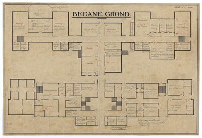 215030 Plattegrond van de begane grond van het Stads- en Academisch Ziekenhuis (Catharijnesingel 15) te Utrecht, met ...